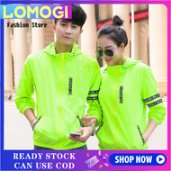 LOMOGI Jaket Musim Panas untuk Wanita Kasual Sukan Ringan Jaket Perlindungan Matahari Pakaian Lelaki dan Wanita