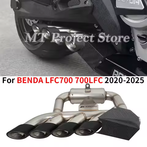 Motorcycle Exhaust System Front Link Pipe Connect Muffler Tube Four Tailpipe Muffler Slip On For Ben