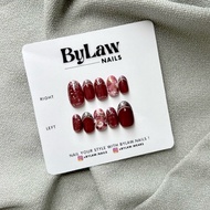[ BYLAW.NAILS ] PREMIUM FAKE NAILS | PRESS ON NAILS | False Nails | Red Marble Fake Nails