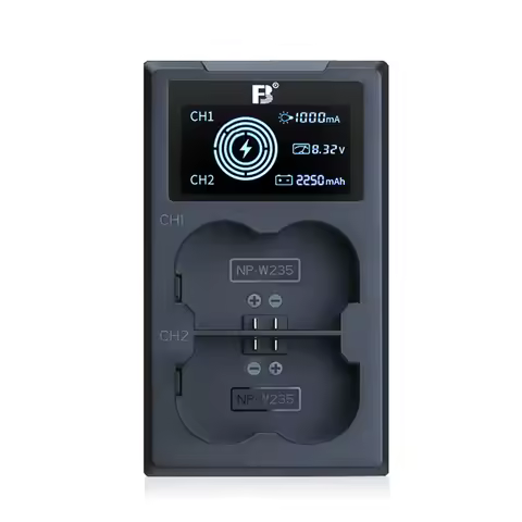 Twin USB Charger for Fujifilm Fuji XH2 XH2S XT4 GFX100S GFX50S II NP-W235 Dual Battery Charger as BC