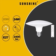 LED燈膽(搖控UFO飛碟燈膽+搖控器套裝) - 24W / E27大螺頭 / 3000K-6500K+可調光暗 #LED燈泡 (LUFOB-24E27RC)