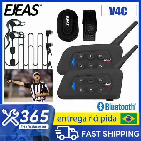 EJEAS V4C PLUS Referee Intercom Headset Intercom 4User Soccer Bluetooth Headset Full Duplex Football