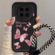 pink butterfly Casing for Realme 12 5G Realme 12X 5G Realme NARZO 70X 5G Realme C65 5G Realme NARZO 