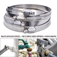 ✨READYSTOCK✨ 6mm-140mm Stainless Steel Drive Hose Clamp Tri Clamp Adjustable Fuel Line Pipe Clip Clamp Tube Fastener