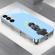 Zhu Yuan _ Zenless Zone Zero 03 Luxury Plated Frame Glass Phone Case For Samsung Galaxy S22 S23 S24 