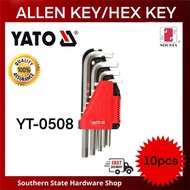 YATO Allen Key Hex Key 10pcs 2-12mm Cr-V / Code: YT-0508