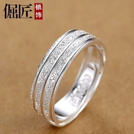 999 Sterling Silver Men's Ring Pure Silver Single Index Finger Opening Adjustable Ring Lettering Men