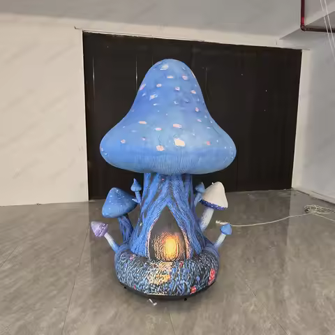 Giant Inflatable Mushroom with White Led Light Air Blow Creative Plant Play/Nightclub Stage Decor Ev