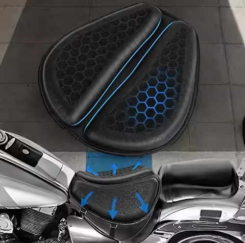 3D Honeycomb Gel Motorcycle Seat - Anti-Slip Universal Cushion for Long-Ride Comfort (Harley Honda)