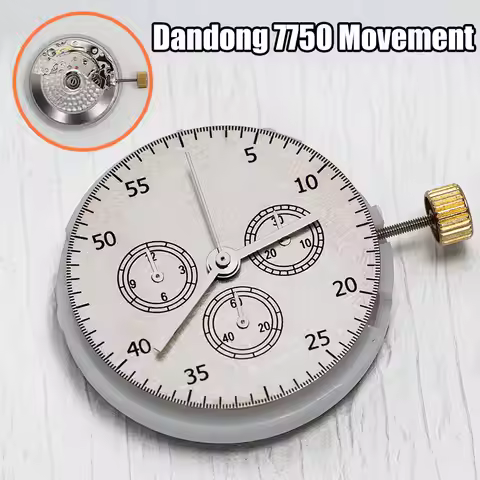 China Clone ETA 7750 Automatic Chronograph Watch Movement Subdials with Day/Date at 3 O'clock 25 Jew