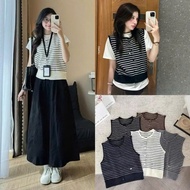 Basic horizontal striped button-down sweater 168Fashion A.Gile666_P3K4