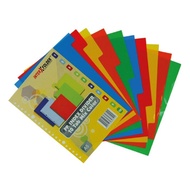 (1 Set) Divider Plastik Pembatas Kertas Binder Note A5 isi 10 Tabs Tab Index 20 Lubang Ring Rings D3