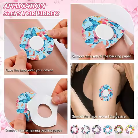 CGM Sensor Cover Tape Hypoallergenic 6Pcs for Freestyle Libre 2/3 Waterproof Sweatproof Adhesive Pat