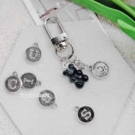 GANTUNGAN [read Description] ~ Initial Keychain / Initial Keychain / Bag Charm Initial ~ Silver/Rhod