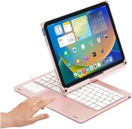 COCOQAC 360 iPad ที่หมุนได้เคสคีย์บอร์ดรุ่น10th มีสัมผัสแสงพับได้ฝาครอบแป้นพิมพ์พับได้บลูทูธสำหรับ i