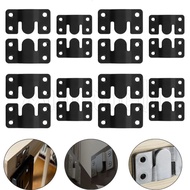 Stainless Steel Wall Decor Display Bracket / Black Concealed Photo Mirror Frame Hanger / Thickened Interlocking Painting Gallery Clip / Mount Connector Hook Mountain-word Buckle
