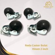 HITAM (Per 1pcs) 2-inch Black Round Caster Wheel/2" Seat Ball Castor Wheel 1Pcs