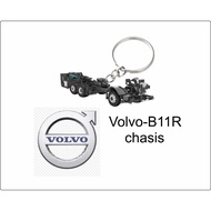 volvo b11r  chasis bus truck keychain 2d chassis