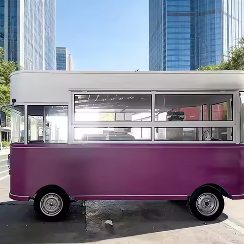 Custom Double Decker Mobile Catering Vehicle Practical Food Beverage Service Cart For Outdoor Busine