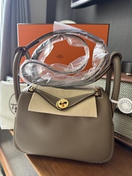 全新Hermes Lindy II Mini Étoupe 大象灰Swift