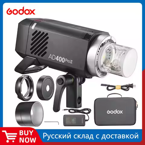 New Godox AD400Pro II All-in-One Outdoor Flash 400Ws Li-on Battery TTL HSS Flash Light with Built-in