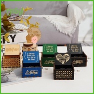 SGFUIS Hand shaking Harry Potter Music Box Hand Carved Wooden Hand-cranked Music Box Retro Craft Car