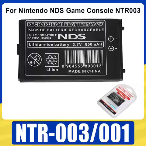 NTR-003 NTR-001 Rechargeable Battery 3.7V 850mAh Lithium Battery Pack For Nintendo NDS Game Console 