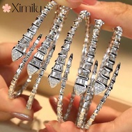 Original Full Diamond Snake Bone Snake Bracelet Light Luxury Niche Snake-Shaped Snake Head Buckle Br