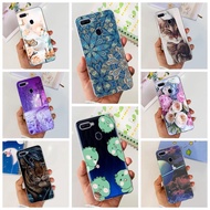 Oppo F9 F9Pro Casing CPH1823 Cute Fashion Flowers Cat Cool Painted Soft TPU Shockproof Cover Oppo F9 Pro Phone Case