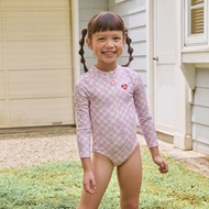 WAVE SHINE-Hope Heart Bear Children's Long-Sleeved One-Piece Swimsuit-Child [J5CB014]