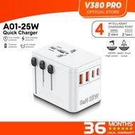 V380 Pro 25W GaN USB C Adapter Fast Charger Type C Plug iPhone 16 15 14 iPad iWatch Samsung Universa