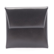 【二手】愛馬仕 Bastia 零錢包，黑色小牛皮，女士零錢包，二手 A