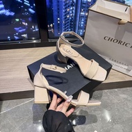 Women Glossy Strap Sandals 2.5 Inches Block High Heels