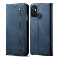 Thinmon for OPPO A53 2020 Retro Style Magnet Flip Leather Protective Case with Stand Card Slots Casi