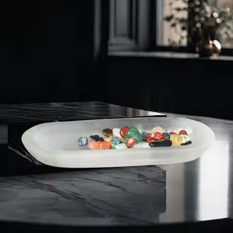 Selenite Crystal Bowl Cleaning Bowl Crafts Ornament Housewarming Gift Modern Centerpiece Table Decor