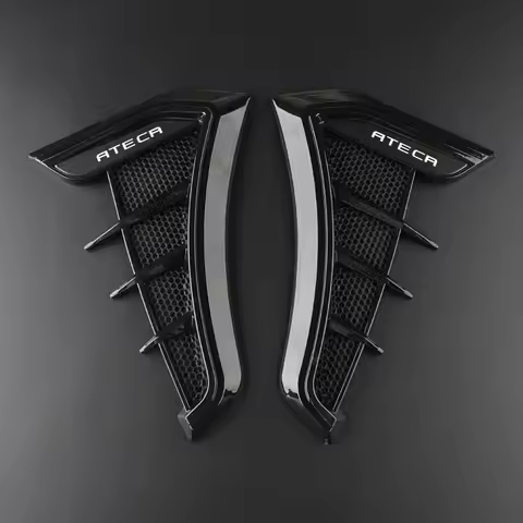 Carbon Black Car Fender Side Vents Air Flow Intake Hole Car Shark 3D Grille Sticker Cover for SEAT A