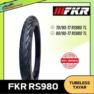 FKR Motorcycle Tubeless Tyre RS980 Motor Tube Less Tayar 70/90-17 80/90x17 TL