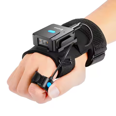 Eyoyo 2D Bluetooth Barcode Scanner Left&Right Hand Glove Wearable Scanner Patable 1D QR Finger Bar C