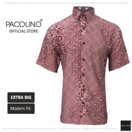 Pacolino - (Regular / Extra Big Cutting) Red Color Men Batik Short Sleeve - Lengan Pendek- 11623-BK0
