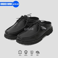 JORDI - Bustong Wallabee Black Slip-On Mules