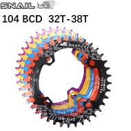 SNAIL Chainring 104BCD Oval 32 34 36 38T tooth narrow n wide single ultralight plate MTB Mountain bi