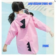 Pink 3D Dino Raincoat