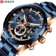CURREN/卡瑞恩8355 鋼帶手錶簡約日曆大錶盤商務表防水男生時裝