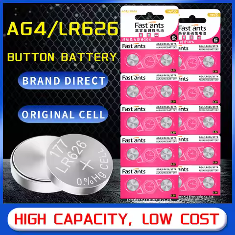 LR626 L626F LR66 AG4 177 377A SR626SW 1.5V Alkaline Coin Battery High Energy for Watch Clock Calcula