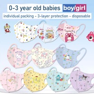 Hot SALE Cartoon mask 50pcs 3D Kid Masks Face Mask For 0-3yrs Multicolor Duckbill Facemask Large And
