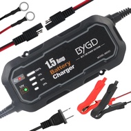 Automatic Smart Motorcycle Battery Charger Maintainer with LED 12V 1500mA for Car/RV/ATV/Boat Automa