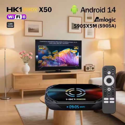 Smart TV BOX HK1 RBOX X50 Android 14 Amlogic S905X5M(S905A) 4GB 128GB 2.4G/5G Dual WIFI 1000M LAN BT