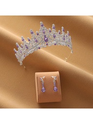 ชุดต่างหูเครื่องราชย์ส่วนเจ้าสาว 3 ชิ้น, อุปกรณ์เสริมสำหรับงานแต่งงานที่หรูหราสำหรับผู้หญิง