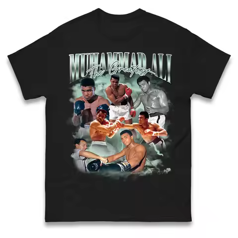 Muhammad Ali The Greatest T-Shirt Men Women Short Sleeve Cotton Tees Retro Hip Hop Y2k T-shirt Summe
