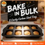 8 Cavity Mini Loaf Pan Non-stick Bread Pan Carbon Steel Brownie Pan Versatile Small Bread Loaf Pan